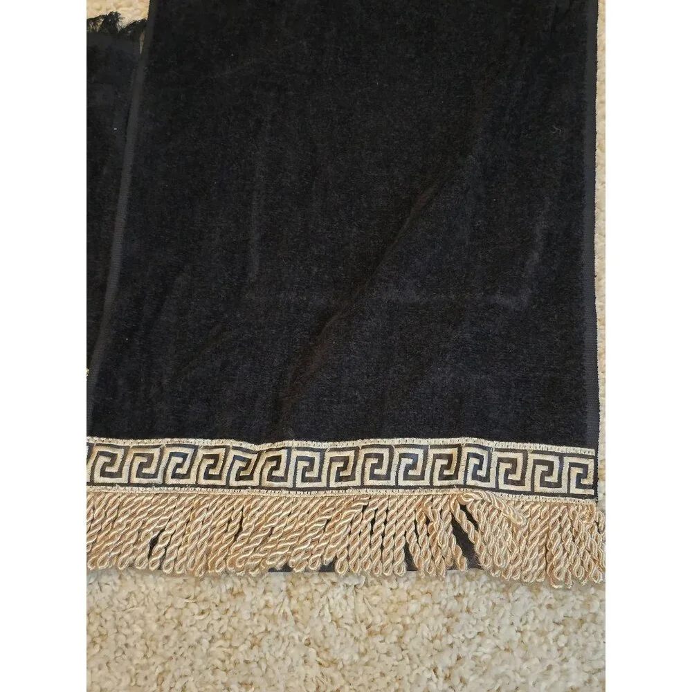 Avanti Greek Key Black Gold Towel Set 5 Pc Bath Hand Fingertip Towels